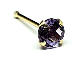 Amethyst-Gold-Nasenstecker 9 Karat Gold 3 mm Hingabe-Edelstein 22 g (0,6... - £17.87 GBP