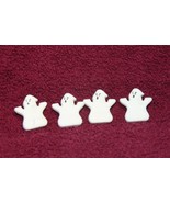 Novelty Button (new) 7/8&quot; (4) WHITE GHOSTS - £3.28 GBP