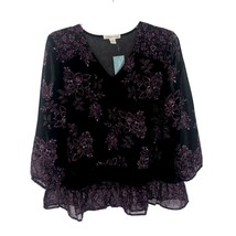 NWT Womens Petite Size Small SP Coldwater Creek Crochet Detail Floral Blouse Top - £22.70 GBP