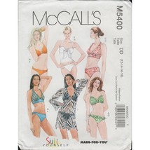 McCall&#39;s 5400 Halter Bikini and Tankini Swimsuit &amp; Cover Up Pattern Size... - £15.63 GBP