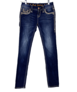 Rock Revival Vaness Jeans Women&#39;s Size 25 Blue Skinny Denim Embellishments - $83.86 CAD