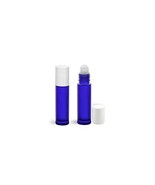 Perfume Studio Blue Glass Roll On Set - 10 Ml (10, Frosted Cobalt, White... - $20.30 CAD