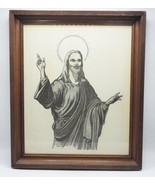 Signed &amp; Framed Pencil Drawing Jesus Christ C. Ditzler 1954 - £254.22 GBP