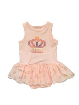 Juicy Couture Girls Dress Size 12 Months Pink Tulle &amp; Gold Crowns - £10.63 GBP
