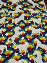 JoAnn Fabrics Soft Flannel UNICORN &amp; Rainbows, 42&quot; x 1 Yard, Crafting Quilting - £6.28 GBP