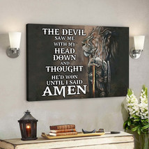 Prayer Warrior Lion Canvas Gift for Jesus Christ Canvas Wall Art Jesus Poster - £17.95 GBP+