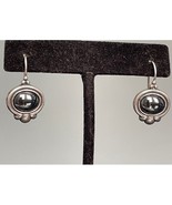 925 STERLING SILVER AND  BLACK JADEITE EARRINGS SKY - $45.05