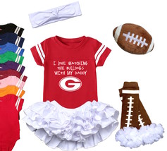 Georgia  Bulldogs Girls Watching With Daddy Onesie Set - $22.00+