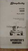 Simplicity 3008 lawn tractor operators manual -- vintage 1970&#39;s  - $9.99