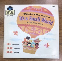 Walth Disney’s It’s a Small World Read Along Book And Record #323 1978 V... - £8.39 GBP
