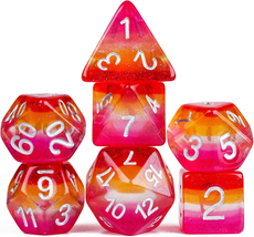 Hddais 7PCS Lesbian-Pride Polyhedral Dice Set, Homosexual Flag D&amp;D Dice for Dung - £12.09 GBP