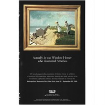 Winslow Homer Art Exhibition GTE Metropolitan Museum 1990s Vintage Print Ad - £7.44 GBP