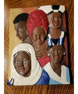 Resin Tile Art 5 Black African Women Shelf Wall Decor 6&quot; x 4.5&quot; FREE SHI... - £15.92 GBP