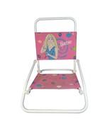 Vtg Pink Barbie Kids Size Folding Lawn Beach Pool Sand Chair Little Girl... - $30.86 CAD