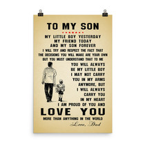 Inspiration Quotes Poster Novelty Gift for Son from Father Carry You in My Heart - £20.12 GBP+