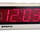 Vintage Spartus White Alarm Clock LED 1181-61 Large Display TESTED - $11.83