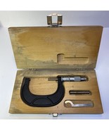 Scherr-Tumico 2-3” Micrometer W/ Wooden Case Machinist Tool - $923.04 MXN