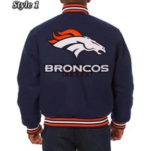 DSharks “Denver Broncos Bold Back” Varsity Jacket – Navy  - $150.00+