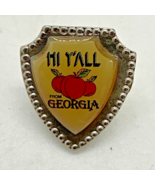 Vintage Georgia Tourist Shield Crest Lapel Pin W/ Hi Y&#39;all Peaches - $282.06 MXN