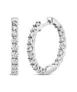 Exquisite 14k Gold Shared Prong Set Diamond Inside out Hoop Earrings - £1,847.57 GBP+