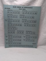 Blitzkrieg 1965 Avalon Hill Blue Order Of Appearance Sheet - €6,04 EUR