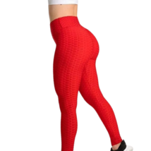 BOMBUT Red Women&#39;s Yoga Pants Scrunch Butt Lift Leggings Small - £13.02 GBP