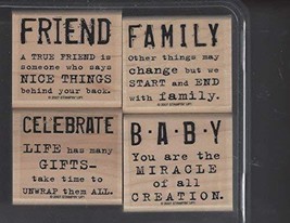 Stampin&#39; Up That&#39;s Nice Wood Mounted Stamp Set (Set of 4 Stamps) Retired/Out of  - £14.96 GBP