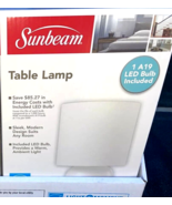 ( 1 ) Sunbeam Table Lamp White, LED Bulb Included SaveEnergy BRAND NEW - $9.79