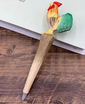 Rooster Wooden Pen Hand Carved Wood Ballpoint Hand Made Handcrafted V39 - £6.35 GBP