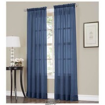 Erica Crushed Voile Panel Pairs Navy 51&quot; W x 63&quot; L - £18.97 GBP