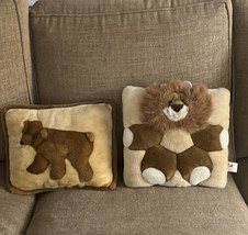 Stuffed Animal Plush Pillows Lion Bear 1998 TWIE Angel Toys Nursery Vintage - £18.19 GBP