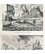 Dutch Lancing And Towing Whale 1926 Nautical Antique Print Whale Hunting... - $379.94 MXN