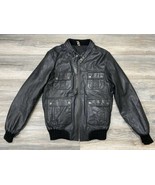 Asos Motorcycle Leather Jacket In Black | Size Large - £93.03 GBP