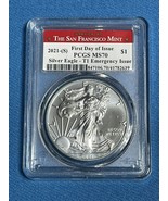 2021 “S” PCGS MS70 silver eagle type 1, FIRST DAY of issue, EMERGENCY IS... - £132.55 GBP