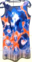 Catherine Malandrino Size 2 Sleeveless Womens Spin Art Blue Orange Dress - $19.80