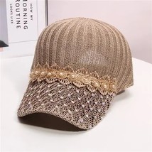 Women&#39;s Hat Hollow Breathable Sunscreen Knitted Duck Tongue Net Hat Spri... - £13.27 GBP