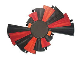 Unique Abstract Geometric Red Orange Gray Mirror wall art with Metal, Mirror art - $129.99