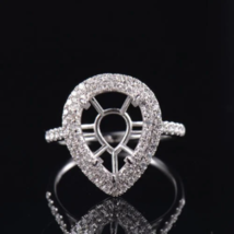 Semi Mount Ring Engagement 14k White Gold Ring Fashion Handmade Gold Rings - £499.24 GBP