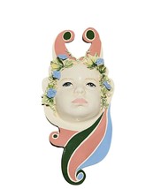 Fairy Pixie Wall hanging ceramic Signed Jenna art sorceress witch face e... - $247.50