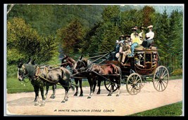 New Hampshire Postcard - A White Mountain Stage Coach, Horses F30 - £5.43 GBP