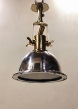 Sailor&#39;s Dream Vintage Aluminum &amp; Brass Marine Pendant Light Fixture - S... - $1,835.46