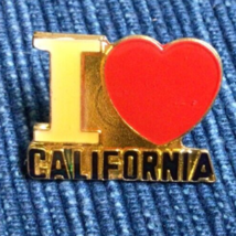 NEW NOS I Love Heart California Enamel Lapel Pin 1&quot; Button For Bag Jacke... - $10.65