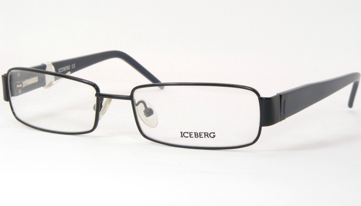 Iceberg IC05601 Negro/Azul Único Raro Gafas Ic 056 01 53-16-135mm - $96.05