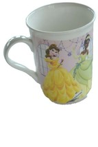 Disney 5 Princess Cinderella Belle Aurora Tiana Coffee Mug Tea Cup Glass 4&quot; - £7.67 GBP