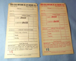 1930s Coca Cola Chicago Bottling Co Sales Receipt set of 2 blank - $9.85