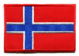 Flag Of Norway Norwegian Scandinavian Emblem Iron On Patch Embroidered Logo Sew - £7.93 GBP