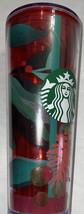 Starbucks Christmas Holiday Red Pine Cone &amp; Holly Clear Cold Cup Tumbler LOW $ - £13.00 GBP