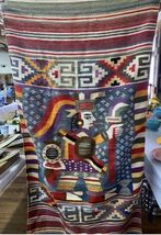Vintage Peruvian Wool Tapestry Tribal Boho Wall Art Handwoven Aztec Kili... - €67,88 EUR