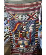 Vintage Peruvian Wool Tapestry Tribal Boho Wall Art Handwoven Aztec Kili... - €68,00 EUR