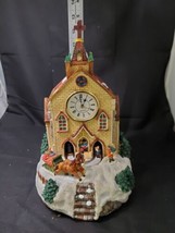 Grandeur Noel Musical Illuminated Animated Christmas House / Church &amp; Clock HTF - £35.75 GBP